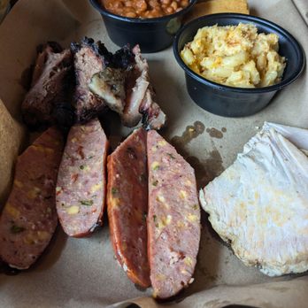 Mission BBQ - 3 meat platter: jalapeno sausage, turkey, and brisket - Barbeque Near Me - Hampton, Virginia Mission BBQ - 3 meat platter: jalapeno sausage, turkey, and brisket - Barbeque Near Me - Hampton, Virginia