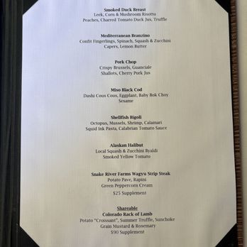 Artisanal Restaurant - Menu August 2026 (menu changes almost daily) - New American Near Me - Banner Elk, North Carolina