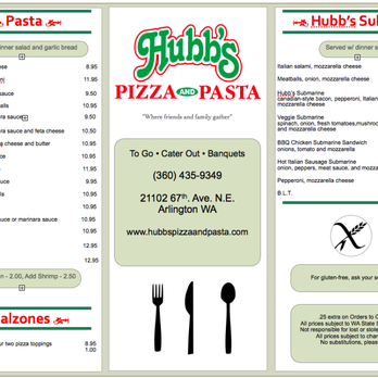 Hubb's Pizzeria - menu 2 - Pizza Near Me - Arlington, Washington Hubb's Pizzeria - menu 2 - Pizza Near Me - Arlington, Washington