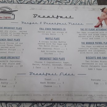Hangar 6 Air Cafe - Menu - American Near Me - Uvalde, Texas Hangar 6 Air Cafe - Menu - American Near Me - Uvalde, Texas