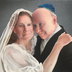 Clownbank Studio - Hand painted wedding portrait