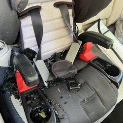 Real Auto Glass - Glass all over my son's car seat