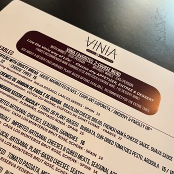 VINIA Wine & Kitchen - menu - Wine Bars Near Me - Winter Park, Florida VINIA Wine & Kitchen - menu - Wine Bars Near Me - Winter Park, Florida