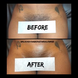 Unlocke Your Beauty Wax Lounge - Before and after Brazilian Wax