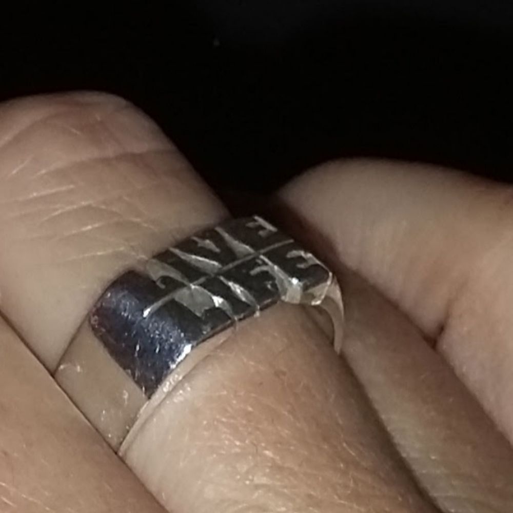 Handcarved Rings - "Live Life" another one of my favs!! My ex lived it and kept it though - Jewelry Near Me - St Augustine, Florida