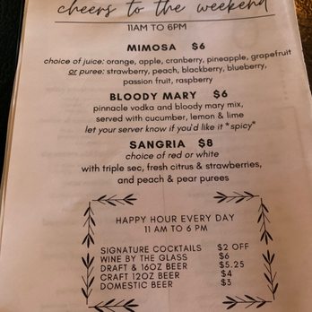 Perfect Pear Bistro - Drink menu - New American Near Me - Tempe, Arizona