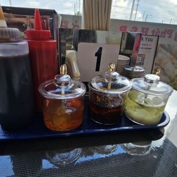 Variety of condiments Variety of condiments