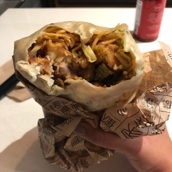Panda Express - Chinese Bing Burrito with Orange Chicken and Chow Mein - Fast Food Near Me - Los Angeles, California