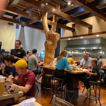 Ramen Tatsunoya - It gets crowded at dinner time. Nice atmosphere of wood and even a tree in the middle. Reminds me of Tokyo shops! - Ramen Near Me - Pasadena, California