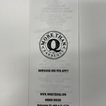 More Than Q - Front of menu - Barbeque Near Me - Princeton, New Jersey More Than Q - Front of menu - Barbeque Near Me - Princeton, New Jersey