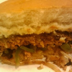 S&B's Burger Joint - Inferno burger - grilled onions, juicy meat, &  jalapenos