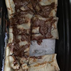 Flames & Crepes - Nutella Crepe $9.89 (includes $0.99 charge for Nutella vs plain) - two pieces eaten prior to photo