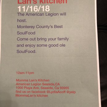 Momma Lan's KItchen - the menu - Soul Food Near Me - Seaside, California