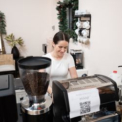 Kairos Coffee Cart - Barista/owner in action