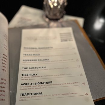Acre 41 - Drink menu - Breakfast & Brunch Near Me - Austin, Texas