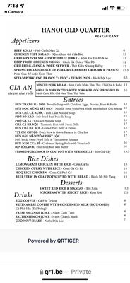 Menu photo 2 Hanoi Old Quarter Restaurant Vancouver, BC