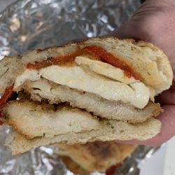 Piccolo's Gastronomia Italiana - #2 Breaded Chicken with smoked mozzarella and roasted red pepper Sandwich