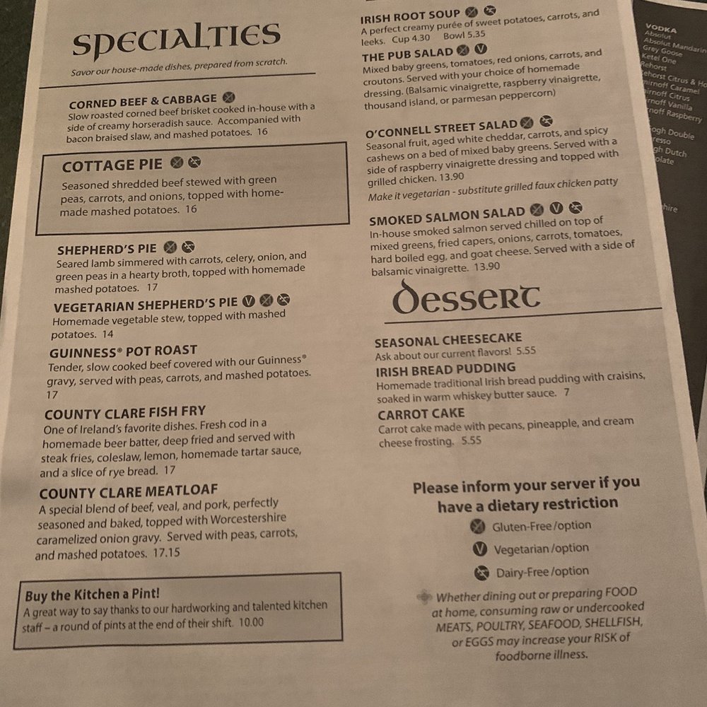 County Clare Irish Pub - Food menu - Irish Pub Near Me - Milwaukee, Wisconsin County Clare Irish Pub - Food menu - Irish Pub Near Me - Milwaukee, Wisconsin