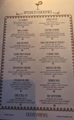 Menu photo 2 Filthy Animal Tempe, AZ