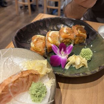 KAS - Seared salmon, salmon lemon roll - Asian Fusion Near Me - Seattle, Washington KAS - Seared salmon, salmon lemon roll - Asian Fusion Near Me - Seattle, Washington