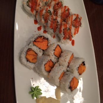 Sushi Yoi - $8.95 special with miso soup; yam tempura roll, spicy salmon roll and still to arrive ebi sunomono - Japanese Near Me - Burnaby, British Columbia Sushi Yoi - $8.95 special with miso soup; yam tempura roll, spicy salmon roll and still to arrive ebi sunomono - Japanese Near Me - Burnaby, British Columbia