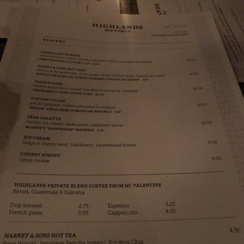 Highlands Bar & Grill - Menu for 9/11/19 - Southern Near Me - Birmingham, Alabama Highlands Bar & Grill - Menu for 9/11/19 - Southern Near Me - Birmingham, Alabama