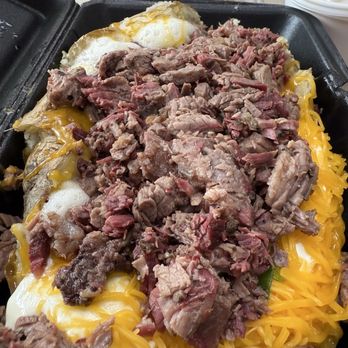 Witt Pit BBQ & Catering - Baked potato with brisket....  Yeah.... - Barbeque Near Me - Rosenberg, Texas