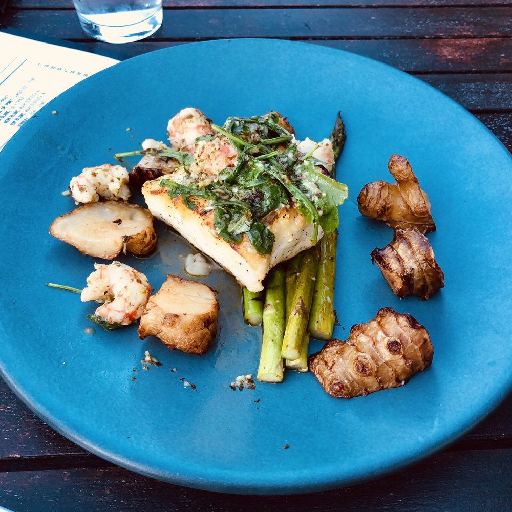 Table 9 - Halibut with sunchoke vegetables - New American Near Me - Morgantown, West Virginia Table 9 - Halibut with sunchoke vegetables - New American Near Me - Morgantown, West Virginia