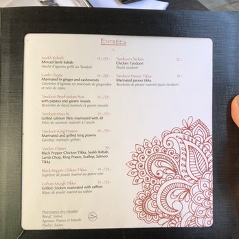 Kiran - August 2018 Menu - Indian Near Me - Geneva, GE