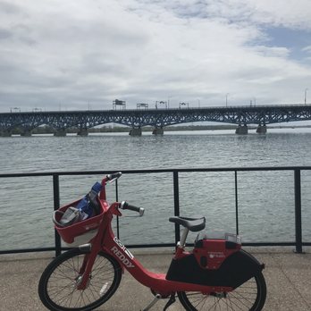 Reddy Bikeshare - Scenic view of the North Grand Island Bridge from La Salle Waterfront Park - Bike Sharing Near Me - Buffalo, New York Reddy Bikeshare - Scenic view of the North Grand Island Bridge from La Salle Waterfront Park - Bike Sharing Near Me - Buffalo, New York