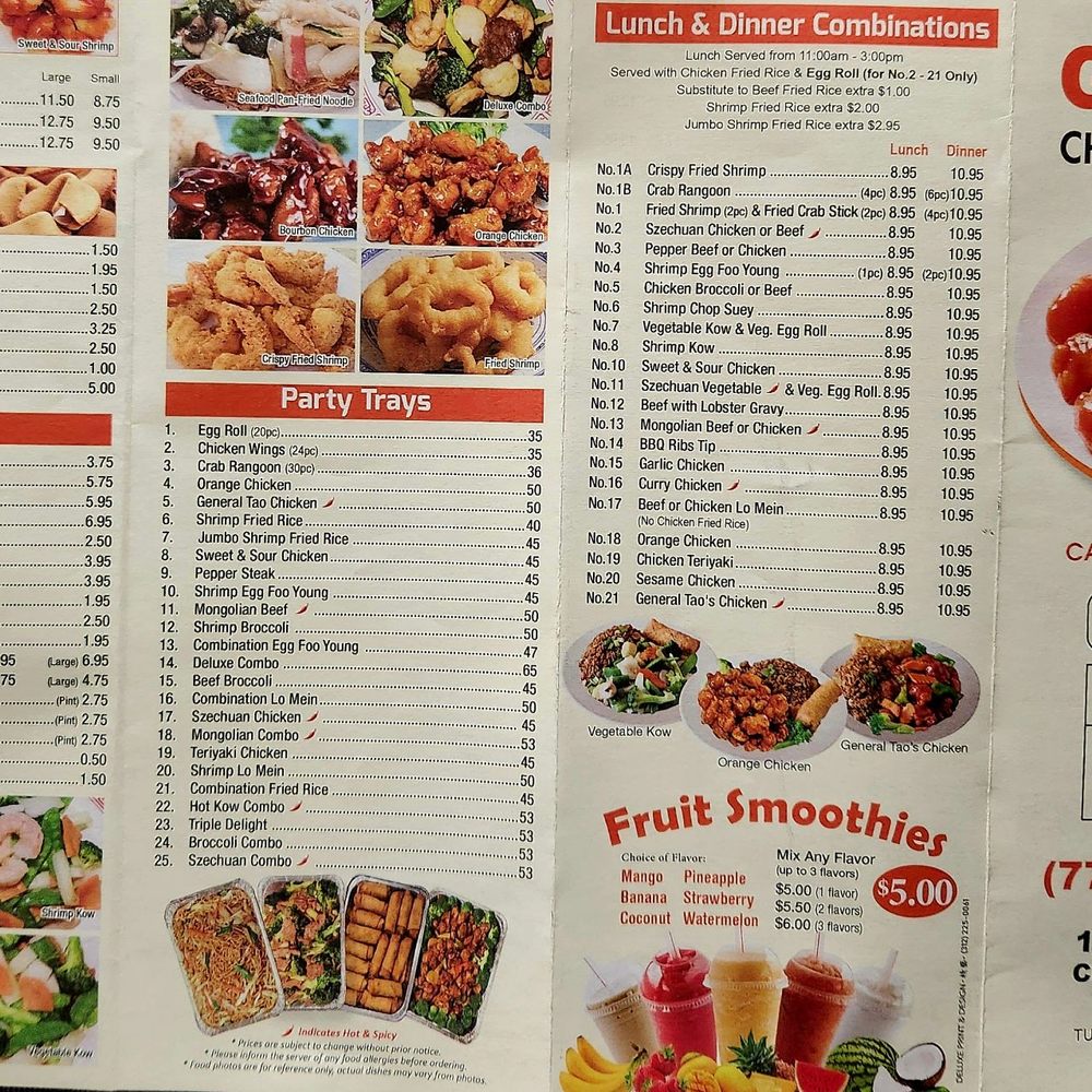 Grand Chinese Kitchen - Menu (2 of 2 sides) - Chinese Near Me - Chicago, Illinois