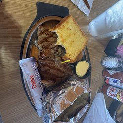 Circle J Family Steak House - Potato, meat and bread!