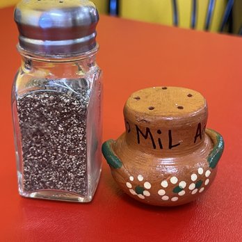 Mil Amores - Cute little salt shaker!  They had others in the shape of a boot. - Tacos Near Me - Roanoke, Texas