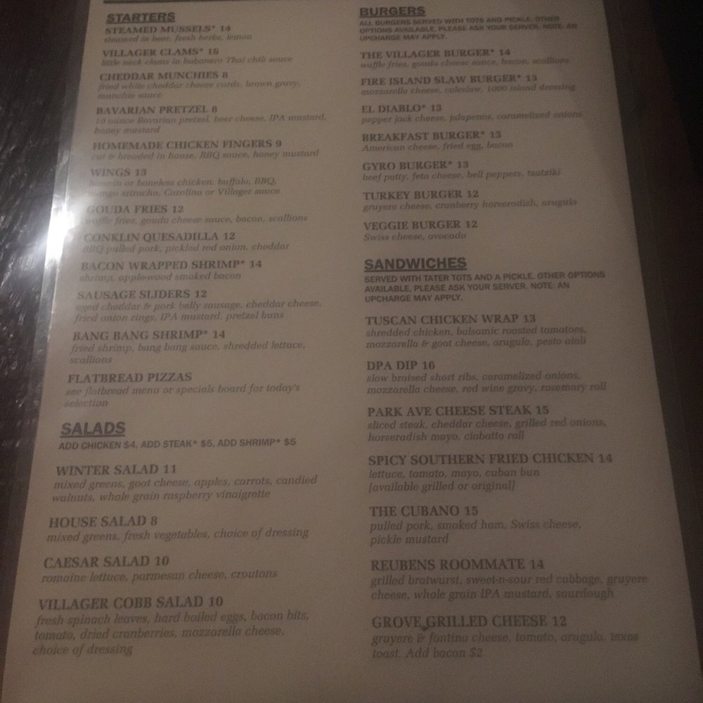 The Villager - Menu - New American Near Me - Babylon, New York The Villager - Menu - New American Near Me - Babylon, New York