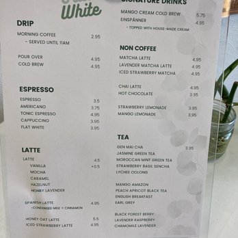 Flat White Coffee - Menu 02/2022 - Cafes Near Me - Cypress, California