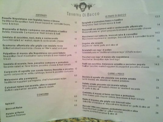 Menu photo 5 Taverna Di Bacco New York, NY