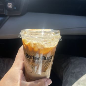 Better Buzz Coffee - Tempe - Caramel vanilla latte iced - Coffee & Tea Near Me - Tempe, Arizona