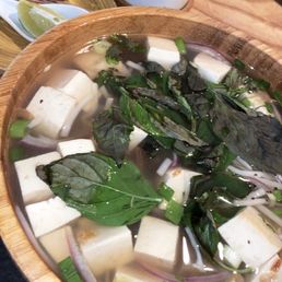 Organic tofu and vegetable broth Pho Noodle Soup
