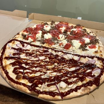 Pizzeria Luigi - 1/2 BBQ Chicken 1/2 Crime Scene - Pizza Near Me - San Diego, California