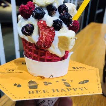Honeymee - Honeymee ice cream in a red ice cream cone - Ice Cream & Frozen Yogurt Near Me - Irvine, California