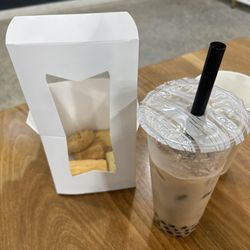Tea Capital - Boba tea, cookie biscuits they gave us for free to sample