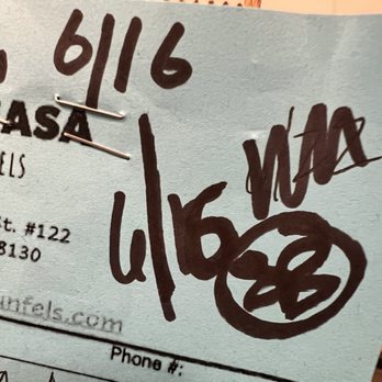 Clay Casa New Braunfels - my ticket where they changed the 5 to a 6 then wrote 6/16 at the top which is clearly different. - Paint-Your-Own Pottery Near Me - New Braunfels, Texas Clay Casa New Braunfels - my ticket where they changed the 5 to a 6 then wrote 6/16 at the top which is clearly different. - Paint-Your-Own Pottery Near Me - New Braunfels, Texas