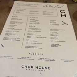 Chop House Market Street - Menu