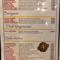 Menu as of August, 2019