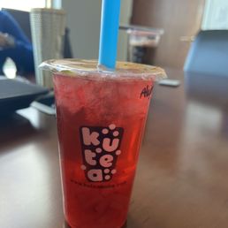 Dragon Fruit Tea with Strawberry Jelly