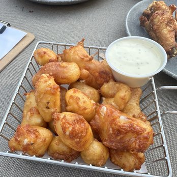 The Yard - From the appetizer menu: Beer cheese curds served with ranch. Very delicious, light and airy with white cheesw - Lounges Near Me - Milwaukee, Wisconsin