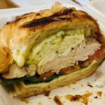 Bixby Joe - Turkey croissant with pesto, spinach, cheese, egg, and tomato - Coffee & Tea Near Me - Long Beach, California