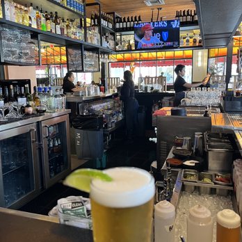 Cha Cha's Latin Kitchen - The bar is inviting and has MLB Angels on the screen. Can't ask for more. - Bars Near Me - Brea, California