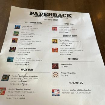 Paperback Brewing - Beer list - Breweries Near Me - Glendale, California Paperback Brewing - Beer list - Breweries Near Me - Glendale, California
