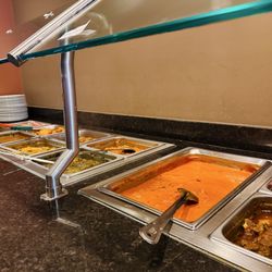 The yummy lunch buffet of aromatic curries, veggies, meats, naan, tandoori offerings - hot and fresh!